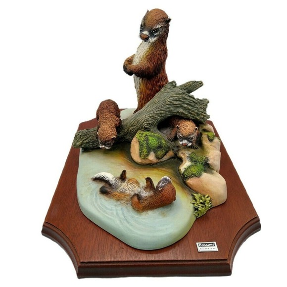Bossons Crown Collection First Dip Otters #1156 Fraser Art Signed R Oceltram 80s